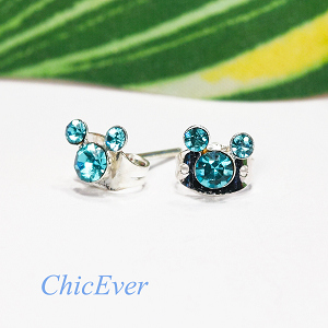 20x Mini-Ohrstecker Micky maus 8314 - türkis